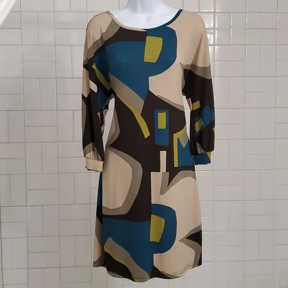 Uncle Frank | Dresses | Uncle Frank Geometric Brown Turquoise Tan Boho Dress  | Poshmark